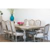 American Oak Solid Dining Table with 8 Parisian Print Chairs and Armchairs - 2